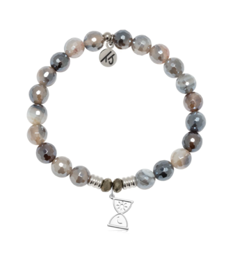 TJAZELLE Trust In Time Bracelet in Storm Agate & Silver