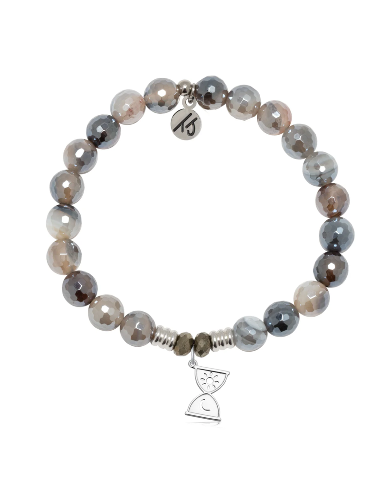 TJAZELLE Trust In Time Bracelet in Storm Agate & Silver