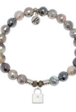 TJAZELLE Unbreakable Friendship Bracelet in Storm Agate & Silver