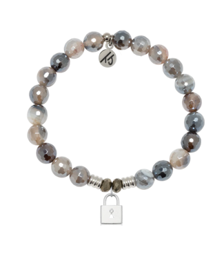 TJAZELLE Unbreakable Friendship Bracelet in Storm Agate & Silver