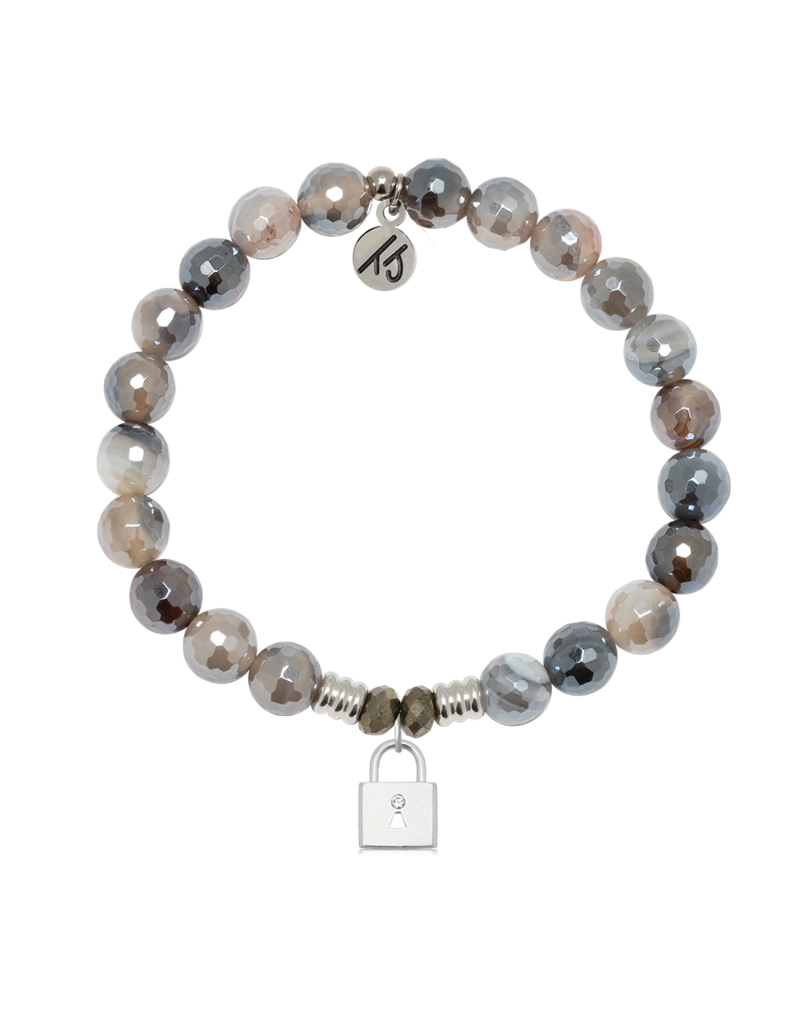 TJAZELLE Unbreakable Friendship Bracelet in Storm Agate & Silver