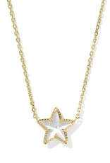 KENDRA SCOTT DESIGN Cassidy Gold Short Pendant Necklace in Ivory Mother-of-Pearl