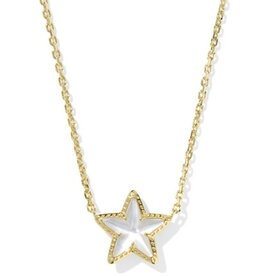 KENDRA SCOTT DESIGN Cassidy Gold Short Pendant Necklace in Ivory Mother-of-Pearl