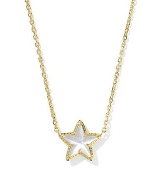 KENDRA SCOTT DESIGN Cassidy Gold Short Pendant Necklace in Ivory Mother-of-Pearl