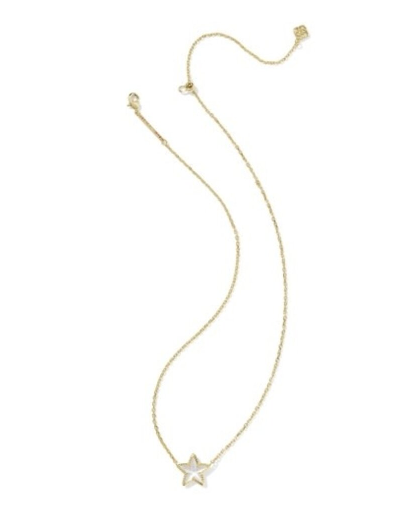 KENDRA SCOTT DESIGN Cassidy Gold Short Pendant Necklace in Ivory Mother-of-Pearl