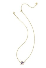 KENDRA SCOTT DESIGN Cassidy Gold Short Pendant Necklace in Red White Blue Illusion