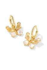 KENDRA SCOTT DESIGN Bianca Butterfly Gold Huggie Earrings in White Mix