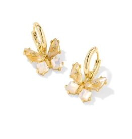 KENDRA SCOTT DESIGN Bianca Butterfly Gold Huggie Earrings in White Mix