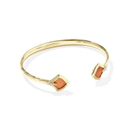 KENDRA SCOTT DESIGN Joelle Gold Cuff Bracelet in Papaya Mother-of-Pearl