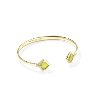 KENDRA SCOTT DESIGN Joelle Gold Cuff Bracelet in Chartreuse Green Mother-of-Pearl