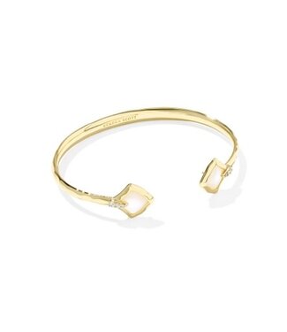 KENDRA SCOTT DESIGN Joelle Gold Cuff Bracelet in Ivory Mother-of-Pearl