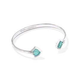 KENDRA SCOTT DESIGN Joelle Silver Cuff Bracelet in Bright Aqua Illusion