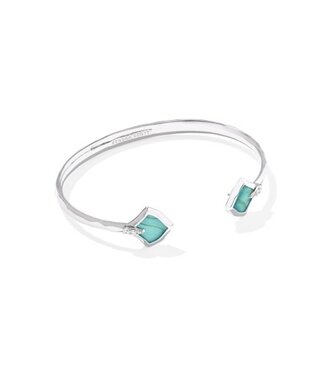 KENDRA SCOTT DESIGN Joelle Silver Cuff Bracelet in Bright Aqua Illusion