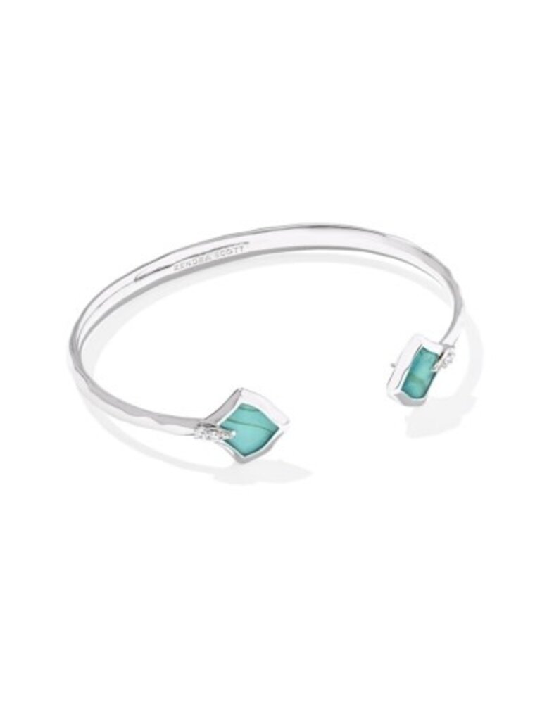 KENDRA SCOTT DESIGN Joelle Silver Cuff Bracelet in Bright Aqua Illusion