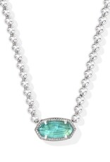KENDRA SCOTT DESIGN Elisa Silver Beaded Necklace in Bright Aqua Illusion