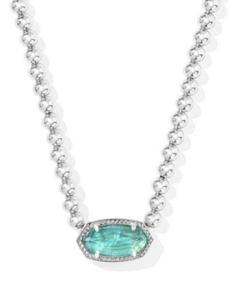 KENDRA SCOTT DESIGN Elisa Silver Beaded Necklace in Bright Aqua Illusion