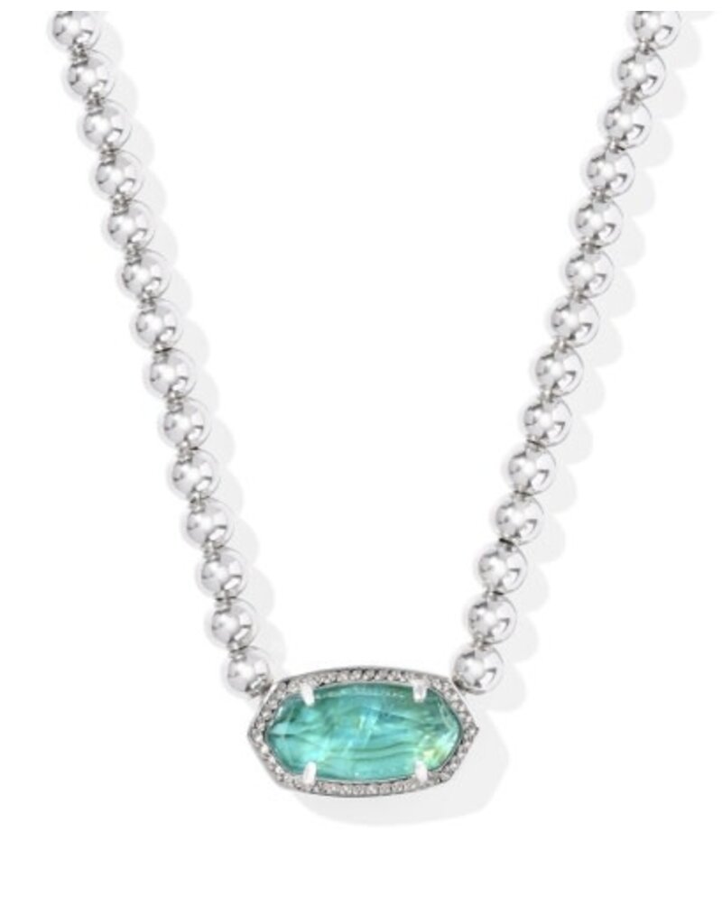 KENDRA SCOTT DESIGN Elisa Silver Beaded Necklace in Bright Aqua Illusion