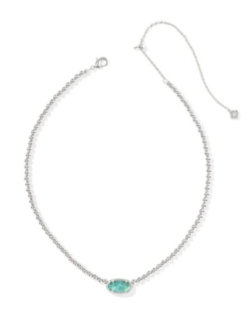 KENDRA SCOTT DESIGN Elisa Silver Beaded Necklace in Bright Aqua Illusion