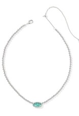 KENDRA SCOTT DESIGN Elisa Silver Beaded Necklace in Bright Aqua Illusion