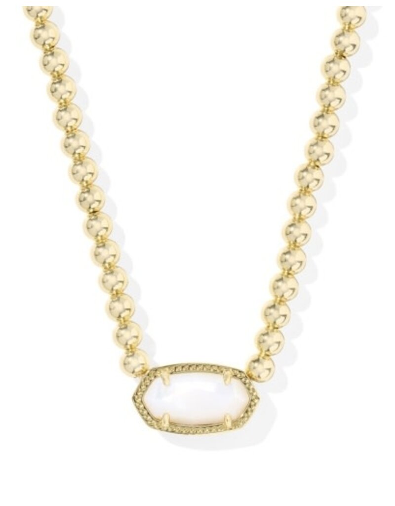 KENDRA SCOTT DESIGN Elisa Gold Beaded Necklace in Ivory Mother of Pearl