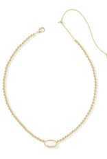 KENDRA SCOTT DESIGN Elisa Gold Beaded Necklace in Ivory Mother of Pearl