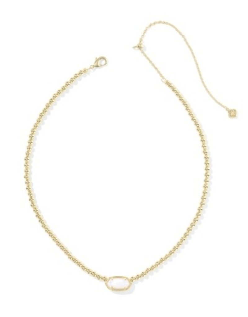 KENDRA SCOTT DESIGN Elisa Gold Beaded Necklace in Ivory Mother of Pearl