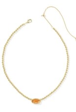KENDRA SCOTT DESIGN Elisa Gold Beaded Necklace in Papaya Mother of Pearl