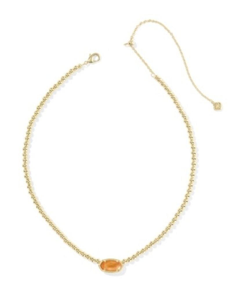 KENDRA SCOTT DESIGN Elisa Gold Beaded Necklace in Papaya Mother of Pearl