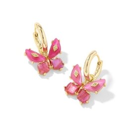 KENDRA SCOTT DESIGN Bianca Butterfly Gold Huggie Earrings in Pink Mix
