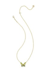 KENDRA SCOTT DESIGN Bianca Butterfly Gold Short Pendant Necklace in Green Mix