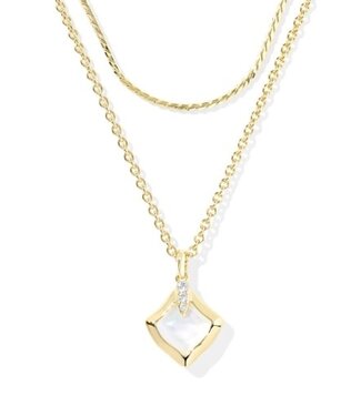 KENDRA SCOTT DESIGN Joelle Gold Multi Strand Necklace in Ivory Mother of Pearl