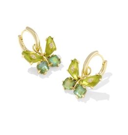 KENDRA SCOTT DESIGN Bianca Butterfly Gold Huggie Earrings in Green Mix