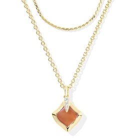 KENDRA SCOTT DESIGN Joelle Gold Multi Strand Necklace in Papaya Mother of Pearl