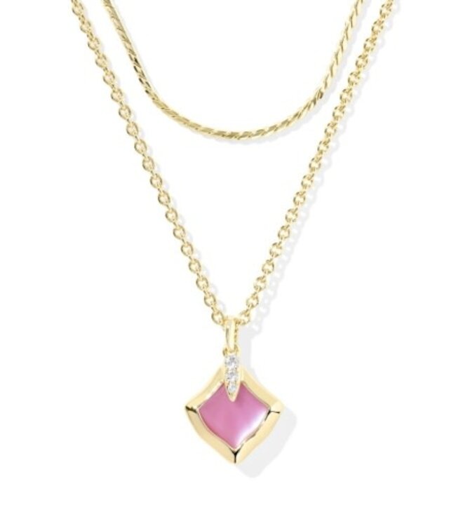 Joelle Gold Multi Strand Necklace in Azalea Illusion