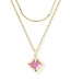 Joelle Gold Multi Strand Necklace in Azalea Illusion