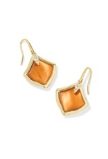 KENDRA SCOTT DESIGN Joelle Gold Drop Earrings in Papaya Mother of Pearl