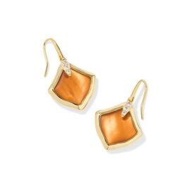 KENDRA SCOTT DESIGN Joelle Gold Drop Earrings in Papaya Mother of Pearl