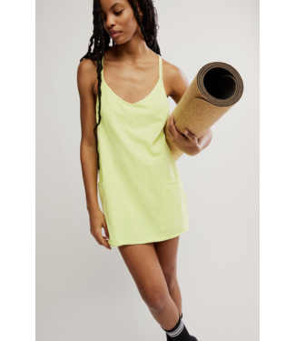 FREE PEOPLE MOVEMENT Hot Shot Mini Dress in Sour Citrus