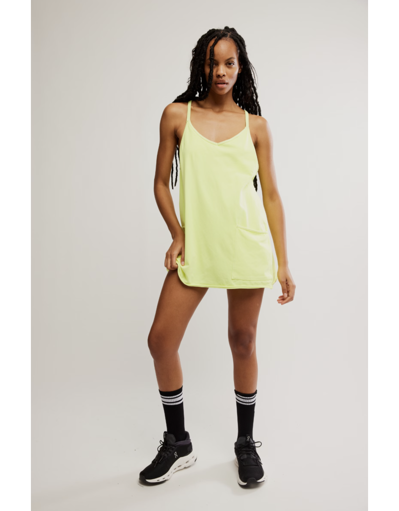 FREE PEOPLE MOVEMENT Hot Shot Mini Dress in Sour Citrus