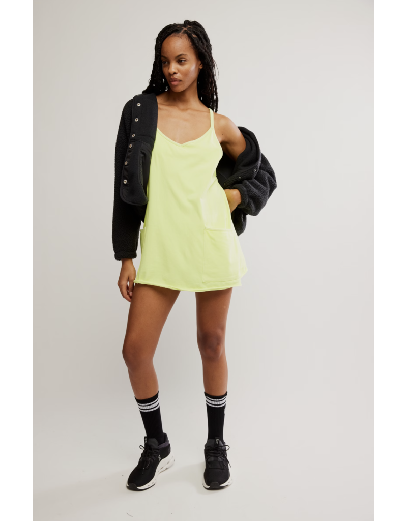 FREE PEOPLE MOVEMENT Hot Shot Mini Dress in Sour Citrus