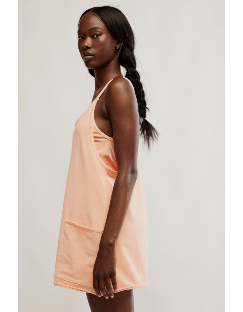FREE PEOPLE MOVEMENT Hot Shot Mini Dress in Pastel Peach
