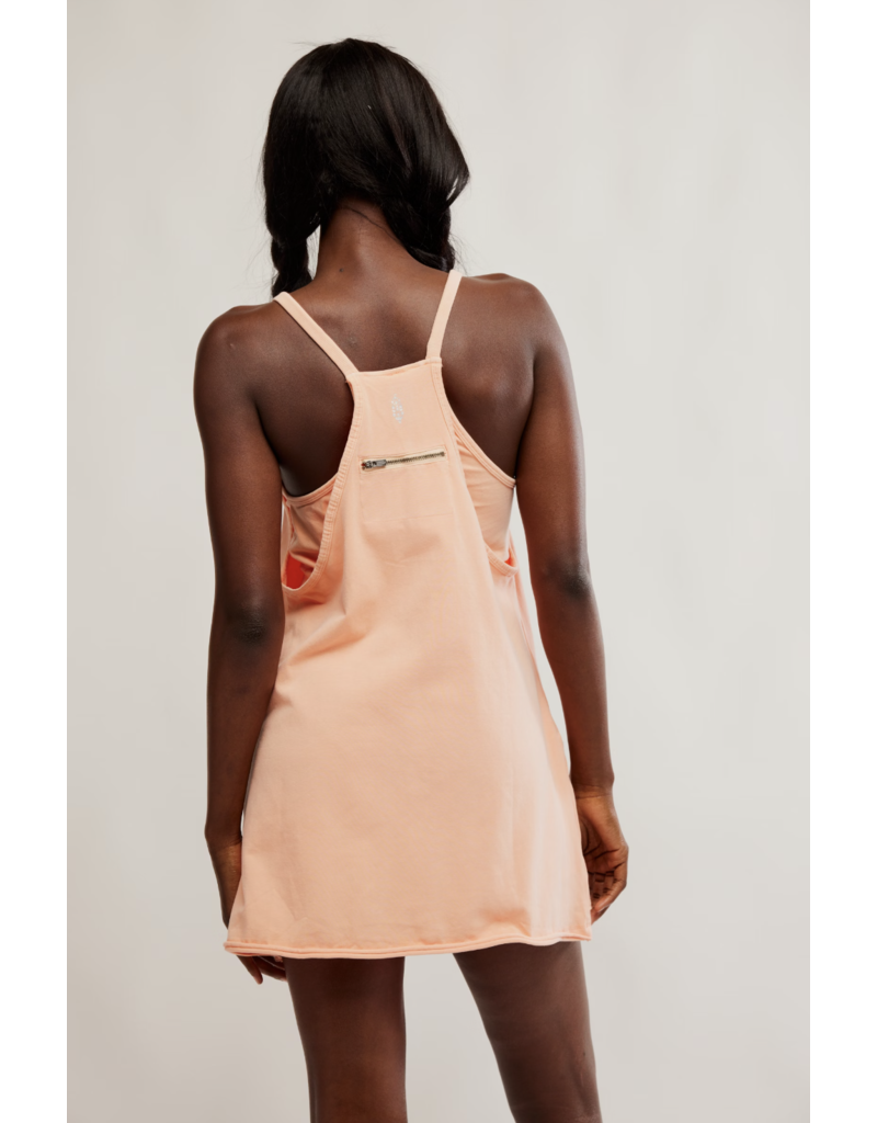 FREE PEOPLE MOVEMENT Hot Shot Mini Dress in Pastel Peach
