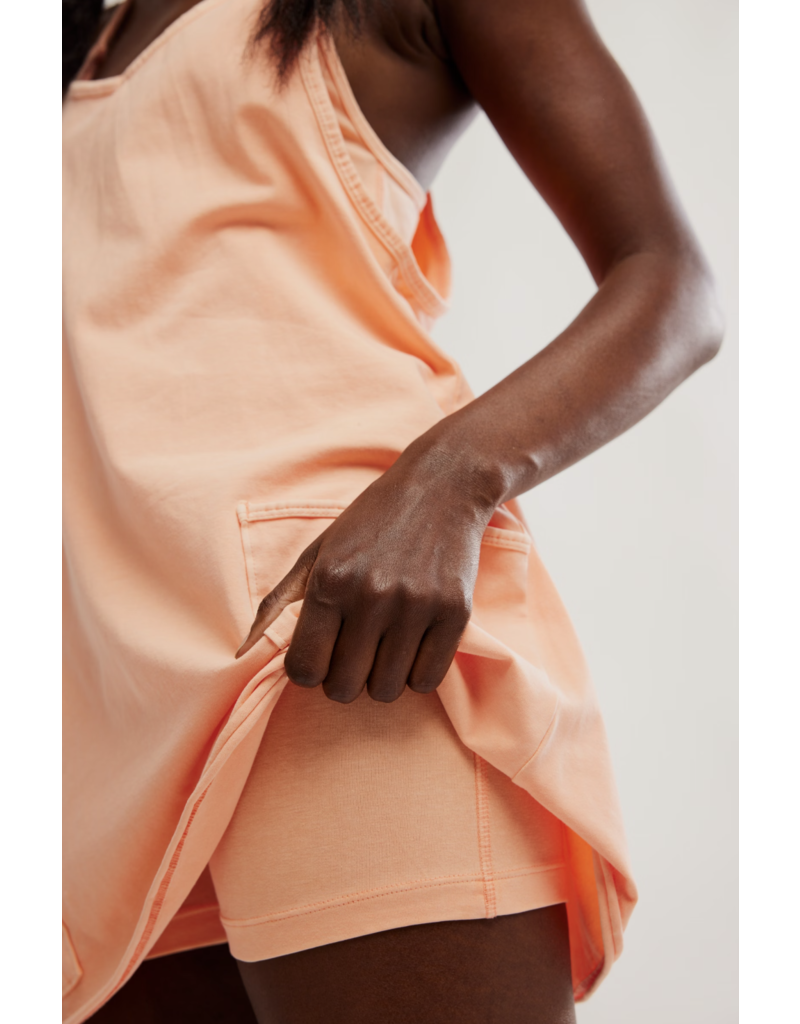 FREE PEOPLE MOVEMENT Hot Shot Mini Dress in Pastel Peach
