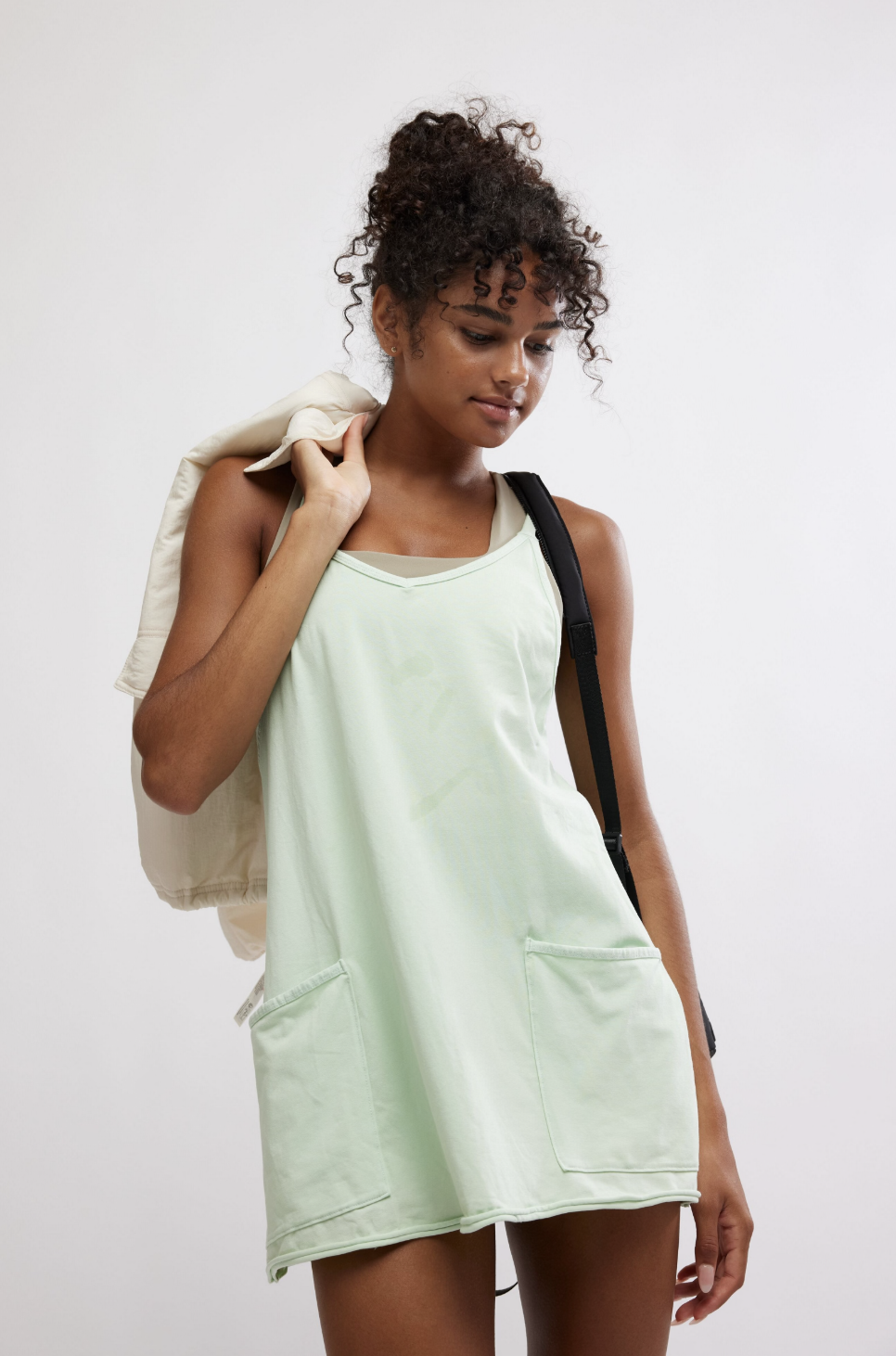 FREE PEOPLE MOVEMENT Hot Shot Mini Dress in Pistachio