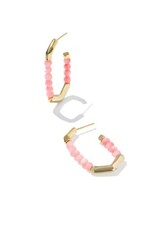 KENDRA SCOTT DESIGN Sylvia Gold Hoop Earrings in Pink Chalcedony
