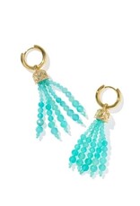 KENDRA SCOTT DESIGN Sylvia Gold Huggie Earrings in Teal Amazonite