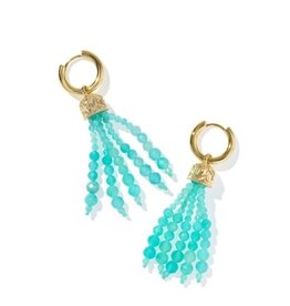 KENDRA SCOTT DESIGN Sylvia Gold Huggie Earrings in Teal Amazonite