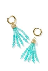 KENDRA SCOTT DESIGN Sylvia Gold Huggie Earrings in Teal Amazonite