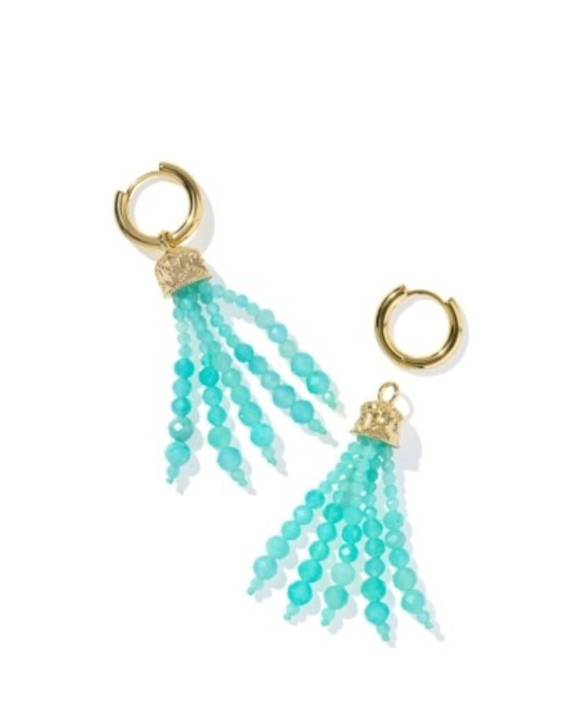 KENDRA SCOTT DESIGN Sylvia Gold Huggie Earrings in Teal Amazonite