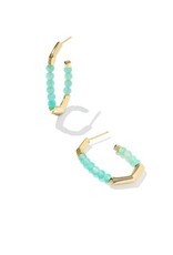 KENDRA SCOTT DESIGN Sylvia Gold Hoop Earrings in Teal Amazonite